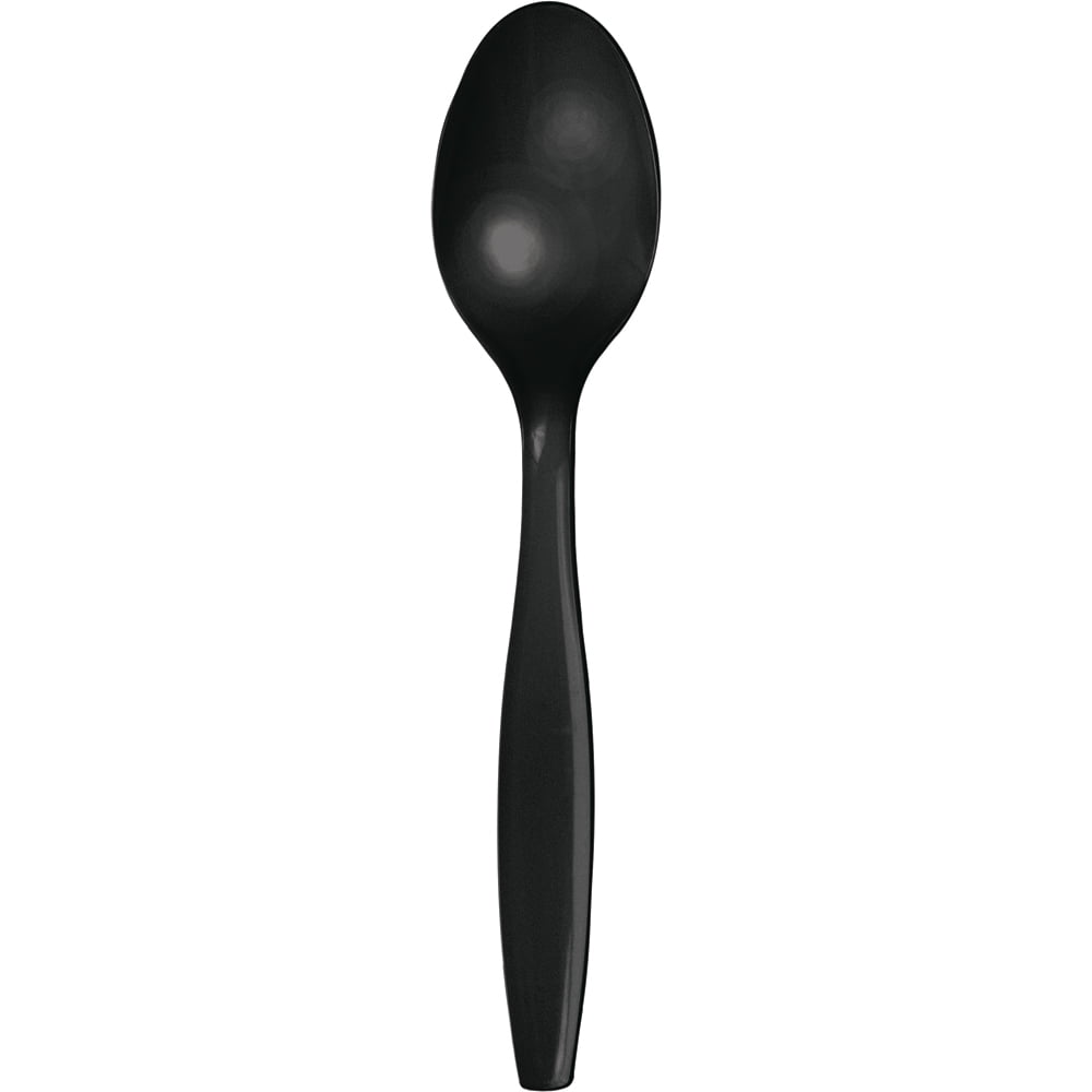 Premium Plastic Spoons Bulk Black Velvet, Pack of 50