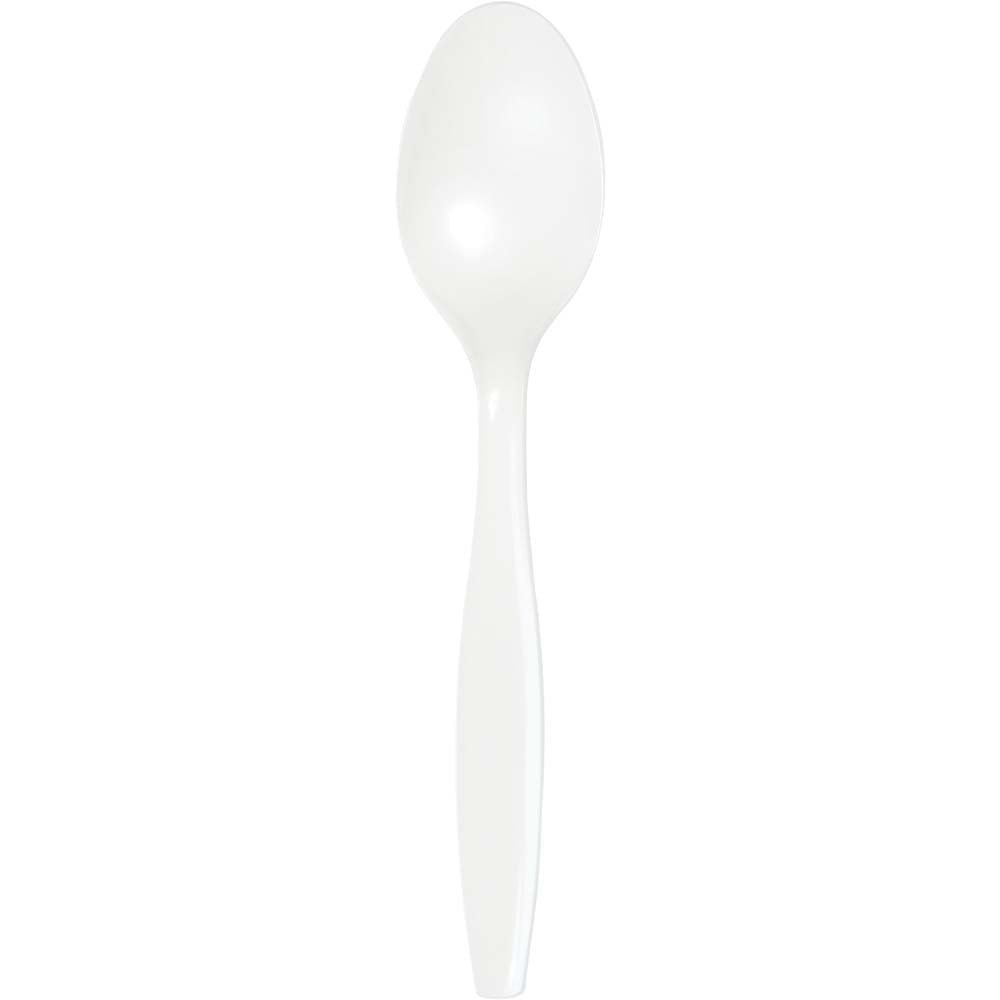 Premium Plastic Spoons Bulk White, Pack of 50