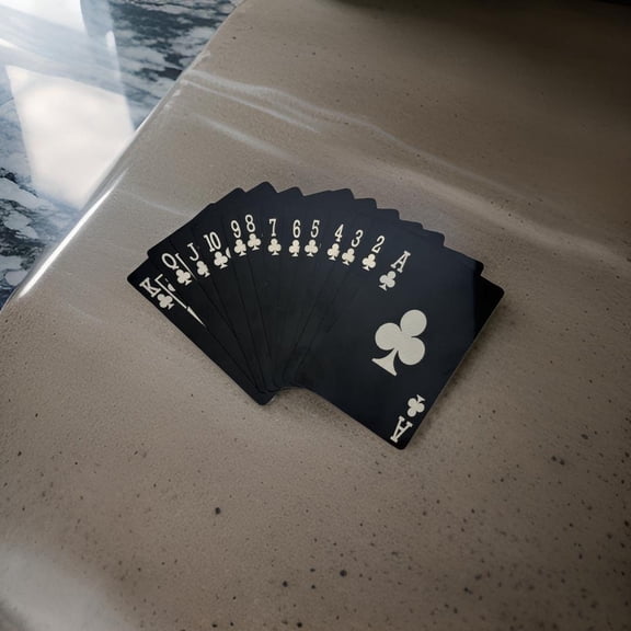 Premium Playing Card Deck - Laser Engraved Wallet Sized 0.2mm Anodized Aluminum Metal Card
