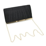 Premium Pleated Metallic Glitter Mesh Clutch Evening Bag Handbag