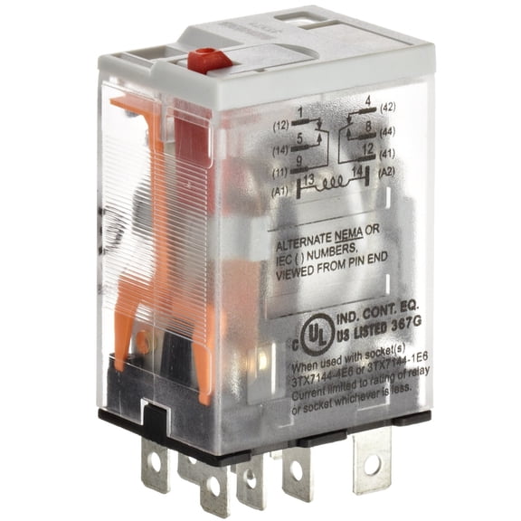 Premium Plug in Relay, Square Base, Narrow, Mechanical Flag, Push to Test, Lock Down Door, LED, DPDT Contacts, 20A Contact Rating, 24VAC Coil Voltage CA1