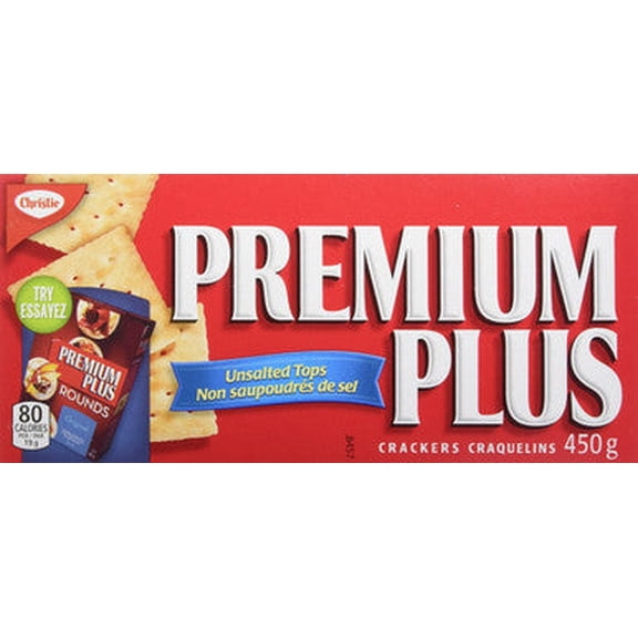 Christie Premium Plus Unsalted Crackers, 450g/15.9 oz