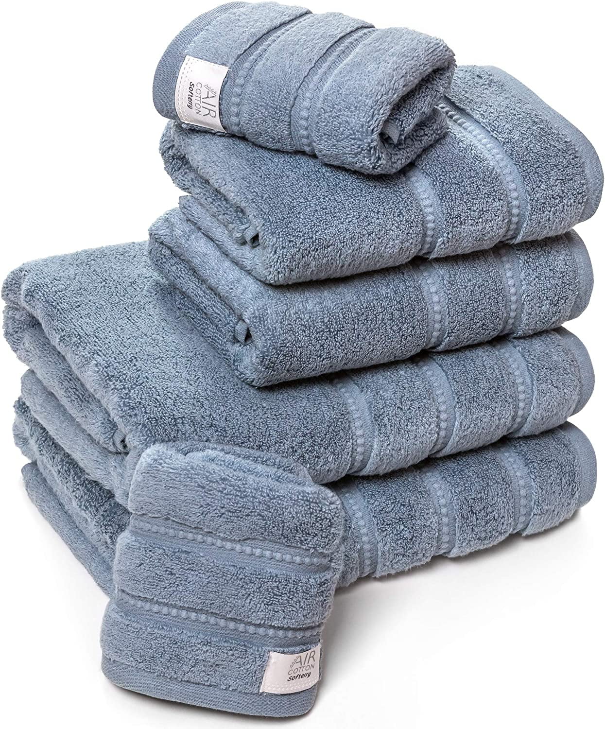 Premium Plush Bath Towel Set - 100% Soft Cotton - Baby Skin Extra Absorbent Zero High ...