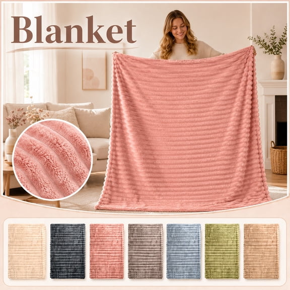 Premium Plush Flannel Throw Blanket for Couch, Oversized 79X59 Inch, Soft Fleece, 1-Pack