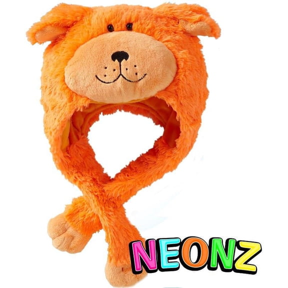 Premium Plush Hat Neonz Neon Orange Dog Hat