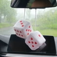 thumbnail image 1 of Premium Plush Heart Dice Car Hanging Ornament - Soft Fluffy Design With Stylish Accents, Easy To Hang For Rearview Mirror - Car Interior Decor For Suvs, Trucks, Sedans, Perfect, 1 of 3