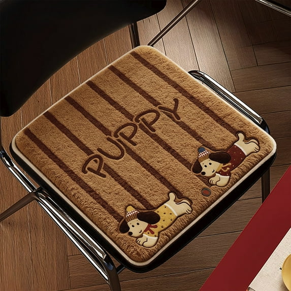 Premium Plush Seat Cushion with Non-Slip Rubber Backing 14x14 Inch, Extra Soft Flock Fabric Floor Pillow for Hard Chairs and Floors, Versatile Comfort Pad for Home Office Outdoor