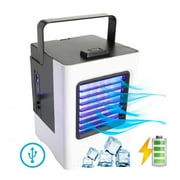 Premium Polar Personal Space Evaporative Air Conditioner Cooler - Portable Battery Powered, Power Bank - Charges Cell Phones, Humidifier & Fan 5-1 - Movable Vents