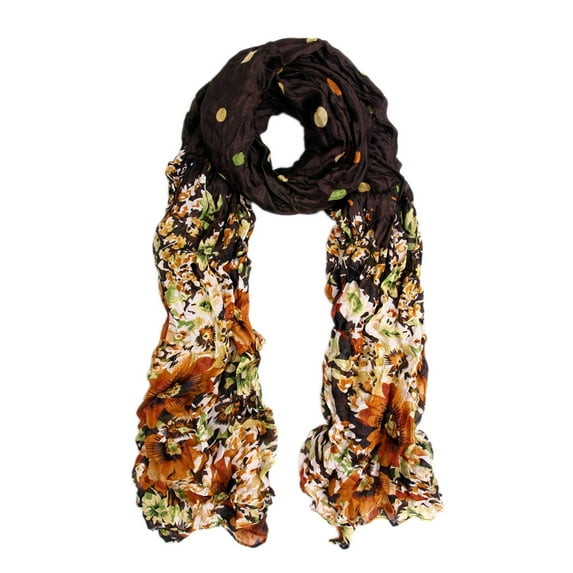 Premium Polka Dot Flower Print Scarf