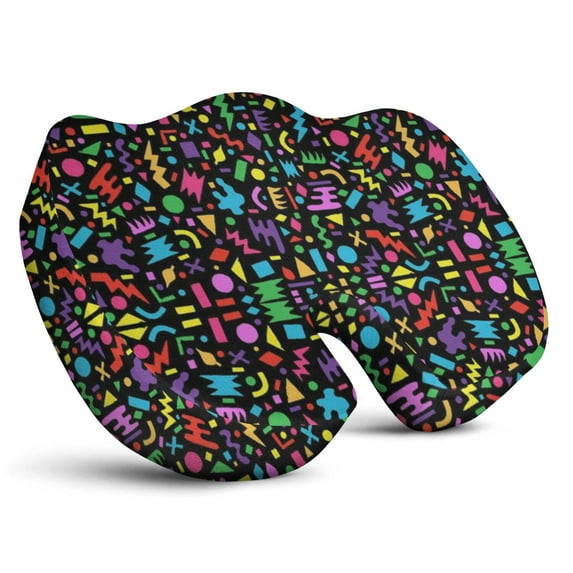 Premium Polka Pattern Memory Foam Seat Cushion Ergonomic Chair Pad for Office Chair, Car, Airplane & Bleachers Sciatica, Tailbone Hip & Back Pain Relief - Chair Cushion for Long Office Workers.