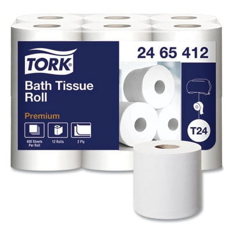 Premium Poly-Pack Bath Tissue, Septic Safe, 2-Ply, White, 4.1" X 4", 400 Sheets/Roll, 12 Rolls/Pack, 4 Packs/Carton