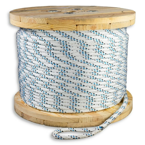 Premium Polyester Double Braid Cable Pulling Rope | Made in USA | Highest Strength | 1 inch x 1200 feet