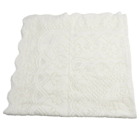 Premium Polyester Table Cover With Delicate White Lace, Skin Friendly And Odorless, Adds Elegance To Your Dining Table
