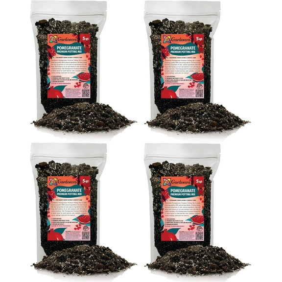 Premium Pomegranate Potting Soil Mix - Perfect Balance of Nutrients, Drainage, and Aeration for Thriving Pomegranate Trees - 20 Quart