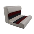 thumbnail image 1 of Premium Pontoon Bench Seat Cushion Set - White/Red/Charcoal - 28 in. - Contoured Design, 1 of 1