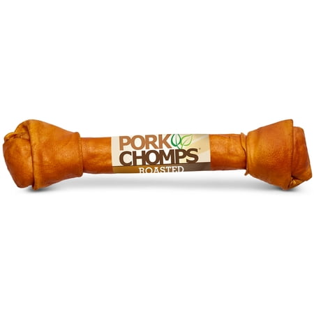 Pork Chomps Premium Rawhide-Free Roasted Pork Skin Knotted Dog Bone, 20 inch, Single Count