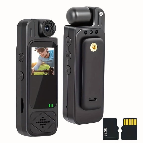 [Premium Portable Body Camera] Premium Portable High-Definition Body Camera with Memory Card for Travel, Cycling, and Outdoor Safety