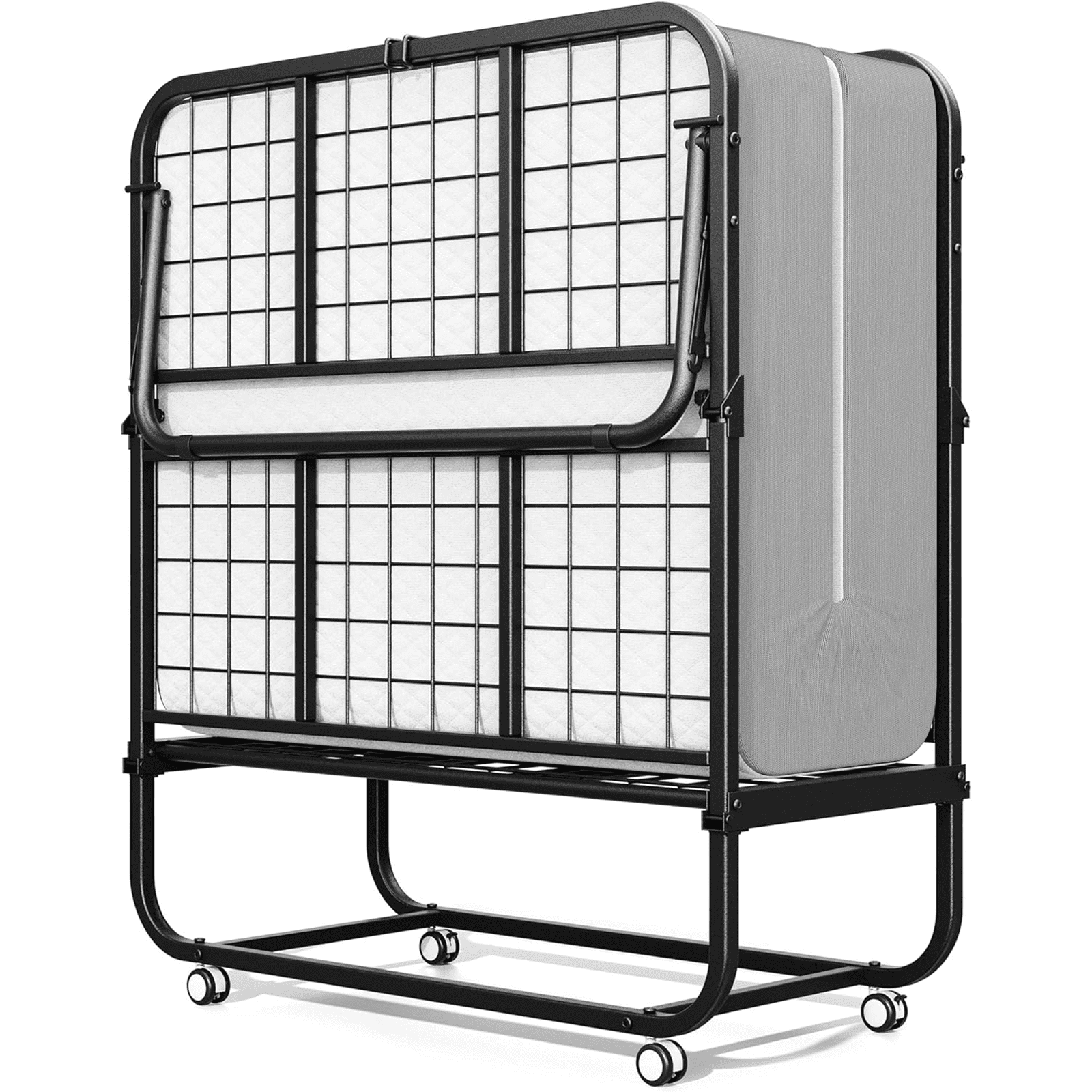Niceway Twin Alloy Classic Steel Folding Beds, White