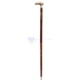 thumbnail image 1 of Premium Portable Lightweight Wood Crafted Walking Stick Cane with Decorative Polished Solid Brass Heavy Handle | Unisex Walking Aid & Hiking Pole | Senior's Gifts | Nagina International, 1 of 6