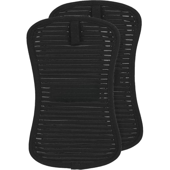 Premium Pot Holder & Heating Pad, (2-Pack) Heat Resistant to 500 Degrees, 100% Cotton 10"x6.25" for Kitchen and Barbeque, Pewter
