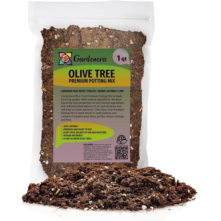 Premium Potting Mix for Olive Trees by Gardenera - 3 QUART - Nourish and  Strengthen Roots, Promoting Resilience and Abundant Harvests
