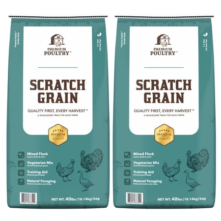 Chicken Scratch Grain for Chickens, Ducks & Turkeys, Natural 3-Grain Scratch Feed Treat, Made in USA, Foraging & Energy Support, 80 lbs