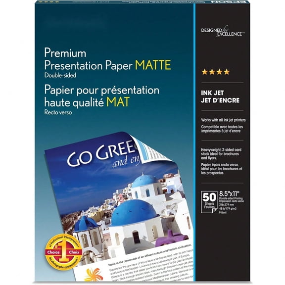 Premium Presentation Paper Matte DoubleSided 8.5x11 50 sheets S041568