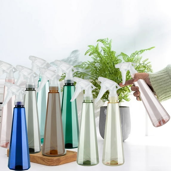 Premium Pressurized Spray Bottle 400ML | Durable Rubber Nozzle Adjustable Mist to Stream | Transparent Plastic Handheld Watering Bottle for Gardening Cleaning