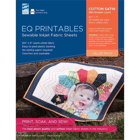 Premium Printable Cotton Satin Fabric 8.5"X11" 25/Pkg-