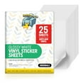 Premium Printable Vinyl Sticker Paper for Inkjet Printer 25 Sheets, 8.5