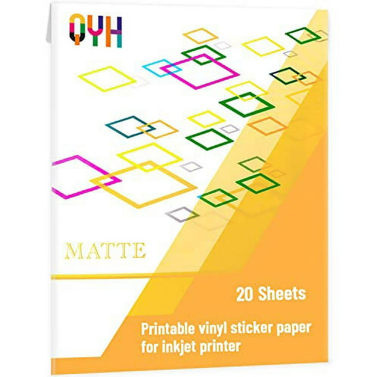 Premium Printable Vinyl for Inkjet Printer-20 Matte Sticker Paper