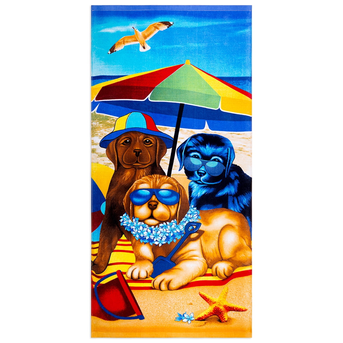 Premium Printed 100% Cotton Travel Beach Towel,Quick-Dry,28"x58"