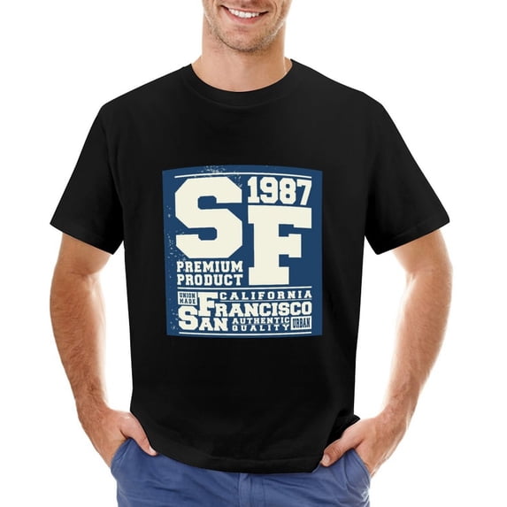 Premium Product Men’s Graphic T-shirt Vintage Short Sleeve Sport Tee Black M