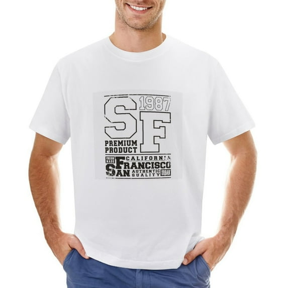 Premium Product Vintage T-shirt Mens Cotton Classic Crewneck Short Sleeve Tees Unisex White S