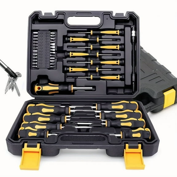 Premium Professional Auto Repair Tool Set (45+1/44+2/42+1pcs) - 1/2" 1/4" 3/8" Drive Deep/Standard Socket & Race-Grade Ratchet Wrench Kit for Car/Bicycle/Machinery