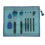 Premium Professional Cosmetic Brush Gift Set with Blenders, Blue, 8 Piece Set