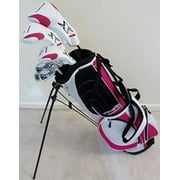 Premium Professional Golf Ladies Complete Golf Club Set, Right-Handed, White and Pink, 11 Pieces