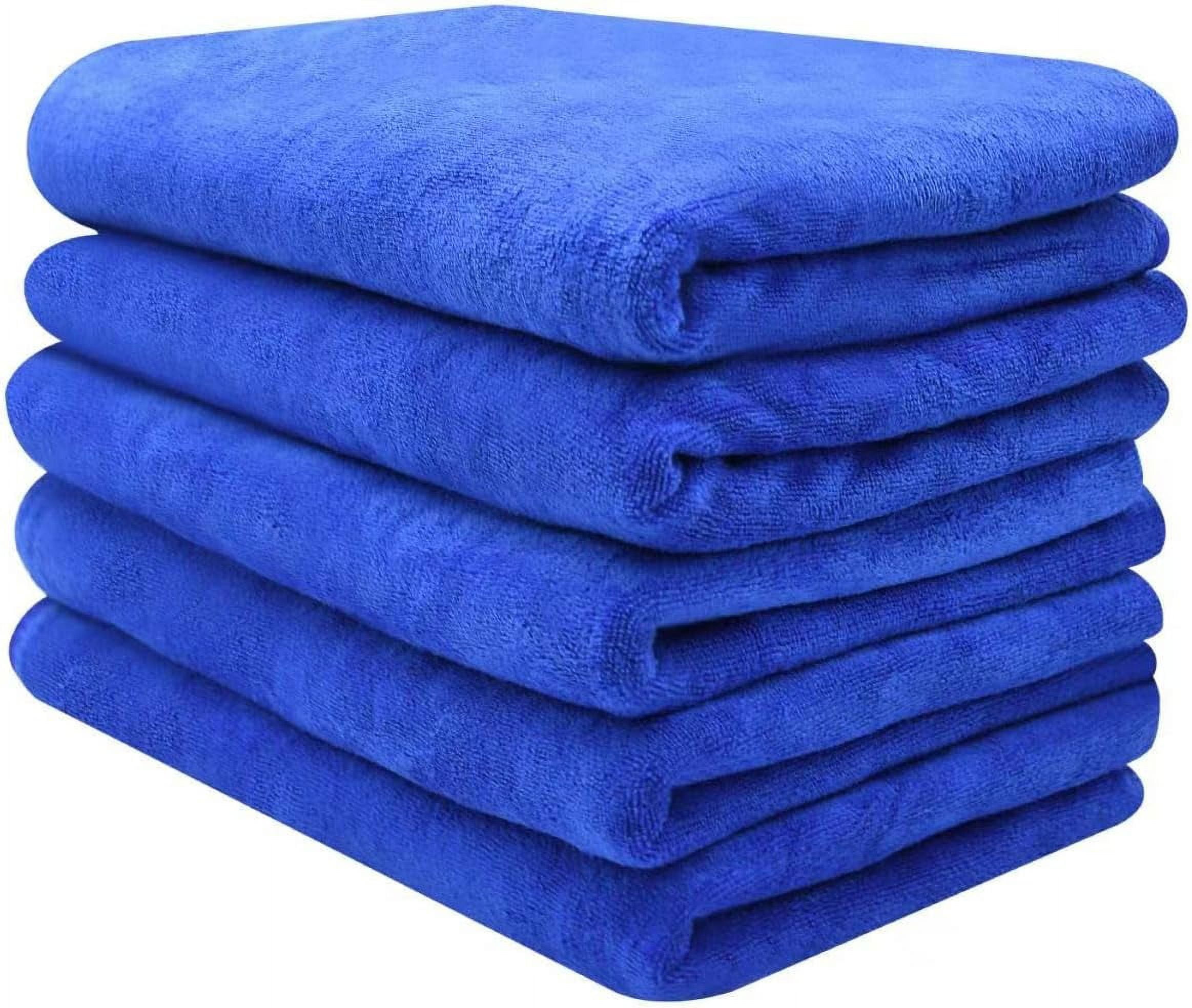 Premium Professional Microfiber Detailing Towels for cars, edgeless, dual sided, rewashable    -5 pack -[16x16]  scratch free