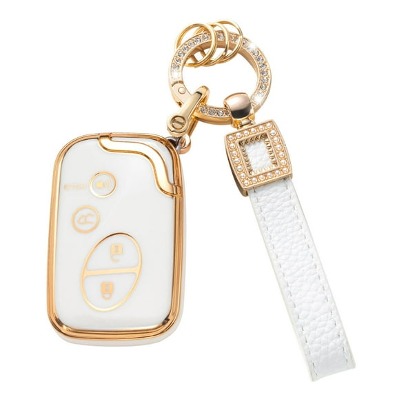 Premium Protective Key Fob Cover with Included Keychain Compatible with Lexus GX460 RX350 ES350 IS250 LX570 IS350 GS430 GS300 GS450h is-C is-F Smart Remote Key Case
