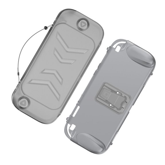 Premium Protective Shell and Front Cover Full Body Armor with Flip Stand Dual Material Fit for Nintendo Switch 2 (2025) 11.4 inches / 29 cm Transparent Black