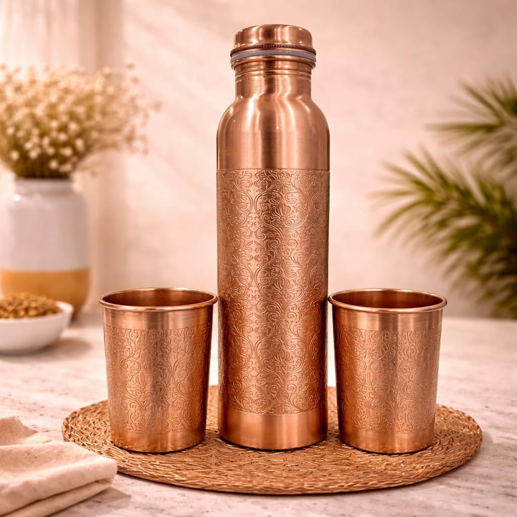 Copper Bottles And Glasses