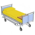 thumbnail image 1 of Premium Pure Cotton 3 PC's Hospital Bed Sheet Set - Hospital Bed Flat Fitted Sheets- 100% Egyptian Cotton 1000 TC Hospital Sheets - Hospital Fitted Sheets Upto 10-12" Drop (Yellow Solid, Standard), 1 of 3