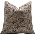 thumbnail image 1 of Premium Pure Linen Pillow Cover with Hand Block Prints By Fabdivine, 20X20, Amarbel, 1 of 4
