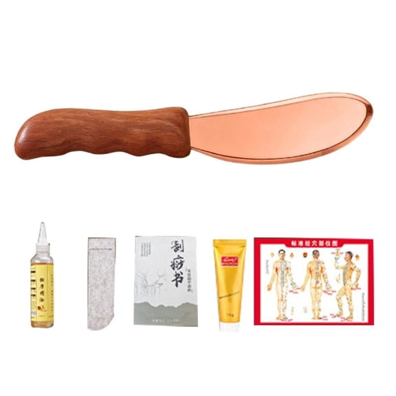 Premium Purple Copper Scraping Massage Board With Rosewood Handle For Therapy
