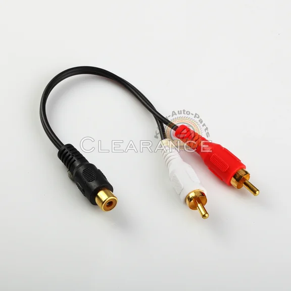 Rca Audio Y Cable Adapter Splitter 1 Female To 2 Male Jack Premium Pvc Head