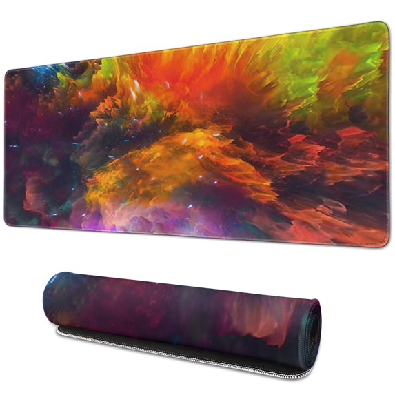 Premium Quality Large Gaming Mouse Pad - Non-Slip Rubber Base, Dazzling Galaxy Design, Stitched Edges. Perfect for Keyboards & Desk Setup - 31.5x11.8in.