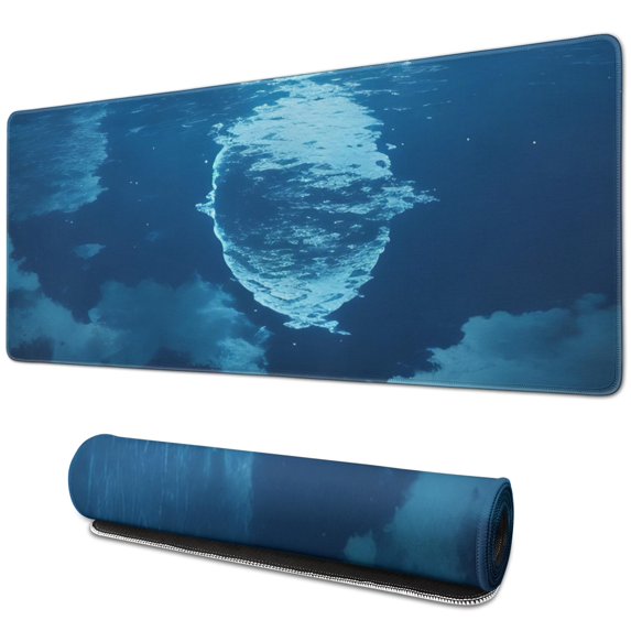 Premium Quality Large Moonlit Sea Gaming Mouse Pad: Non-Slip, XXL Size, Extended Mousepad for Keyboards & Computers, Stitched Edges, 31.5x11.8 Inch, Elevate Your Gaming Experience