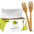 thumbnail image 1 of Premium Quality100% Biodegradable Forks Made of Vegetable Fibers, 100 PCS of 6.7” Long Heavy-Duty and Splinter Free Eco-Friendly Forks, Perfect Sustainable Cutlery for All Types of Occasions, 1 of 4