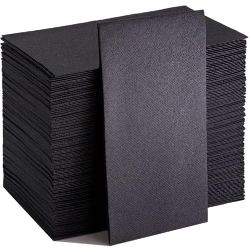 Premium Quilted Black Cloth-Like Guest Paper Towel - Pack of 30 - Elegant Design - Perfect for Bathrooms, Parties, and Special Events