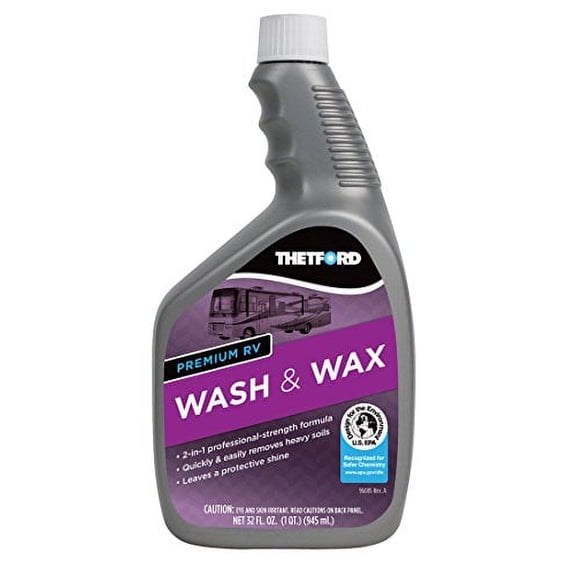 Premium RV Wash and Wax, Detergent and Wax for RVs / Boats / Trucks / Cars 32 oz - Thetford 32516